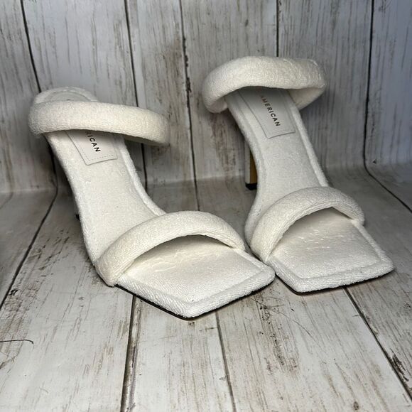 Good American White Terry Double Band High Heel Slip on size 8.5 - Picture 1 of 9